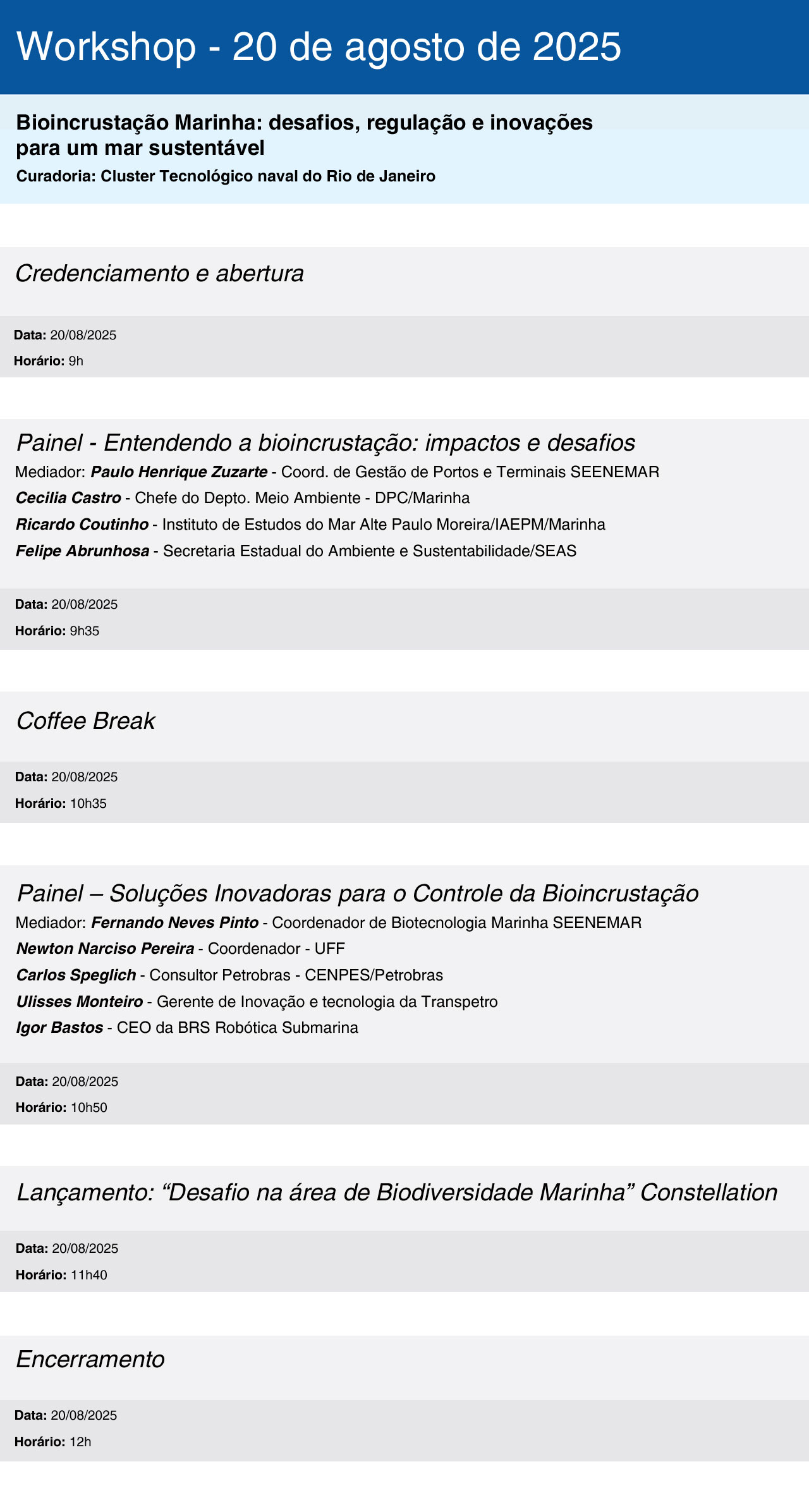 Conferencia programacao completa 10